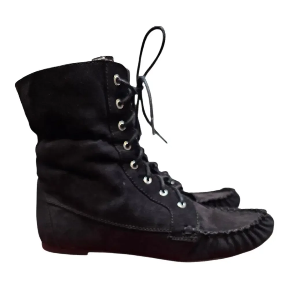 American Rag Cie Womens Black Moccasin Boots, Black, Sz 10